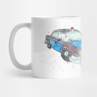 Vintage Police Car Splatter Art Mug